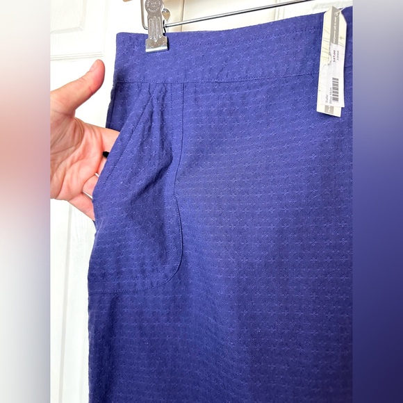 NWT Anthro TULLE Brand Skirt Blazer Suit Set Blue Purple Textured Cotton New - Picture 6 of 13